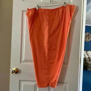 Capri Women’s Mountain Lake 3X Tangerine color  Pant with Draw String‎ Waist